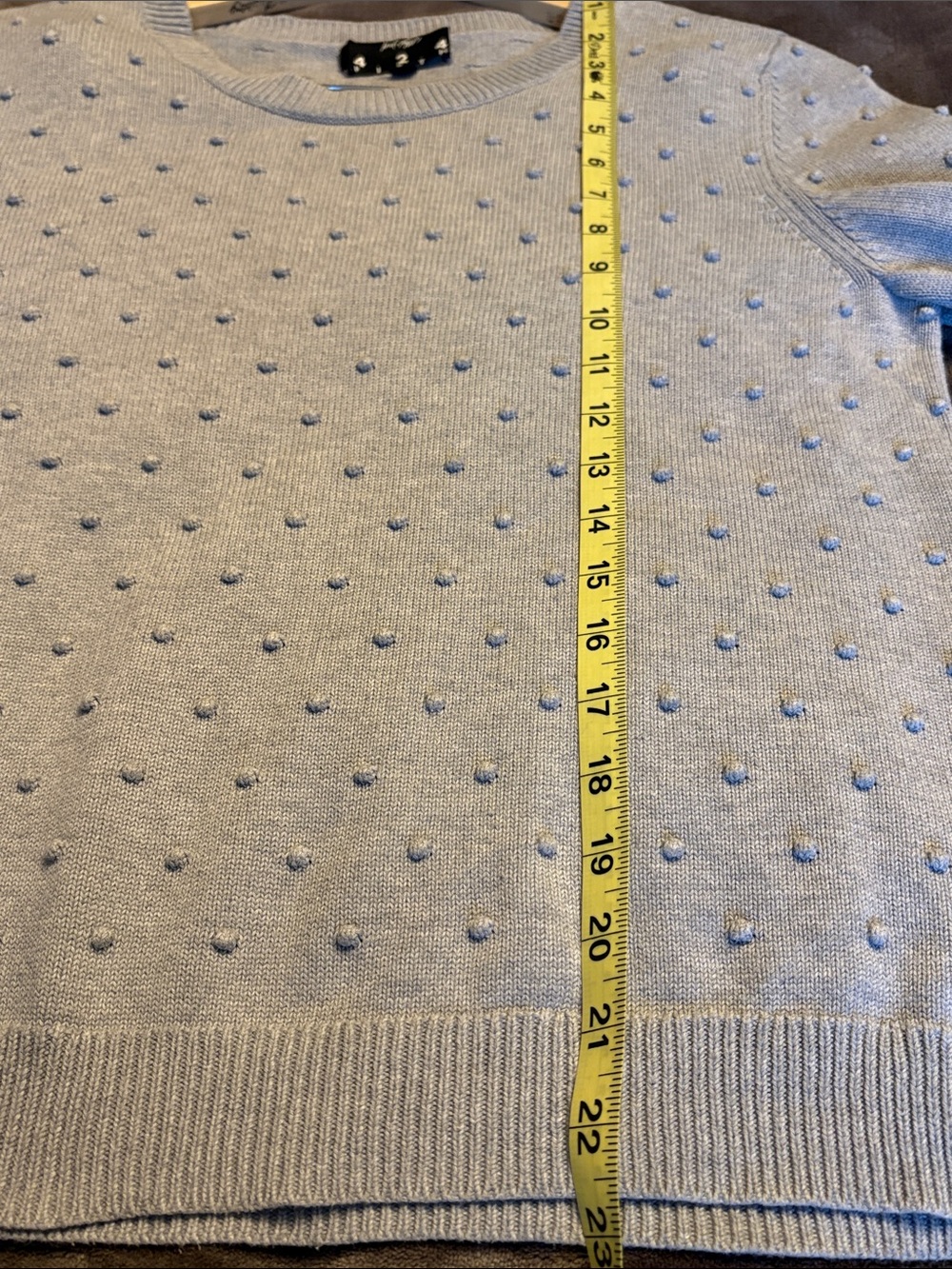 Lord & Taylor Light Gray Pom-Pom Crewneck Sweater - Picture 11 of 12